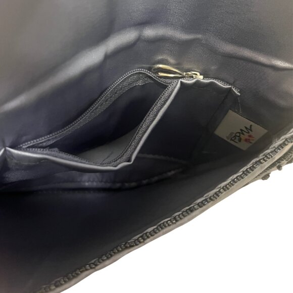 Mad Style Grey Floral Crossbody – Handmade Mother of Pearl & Natural Horn - Picture 4 of 4